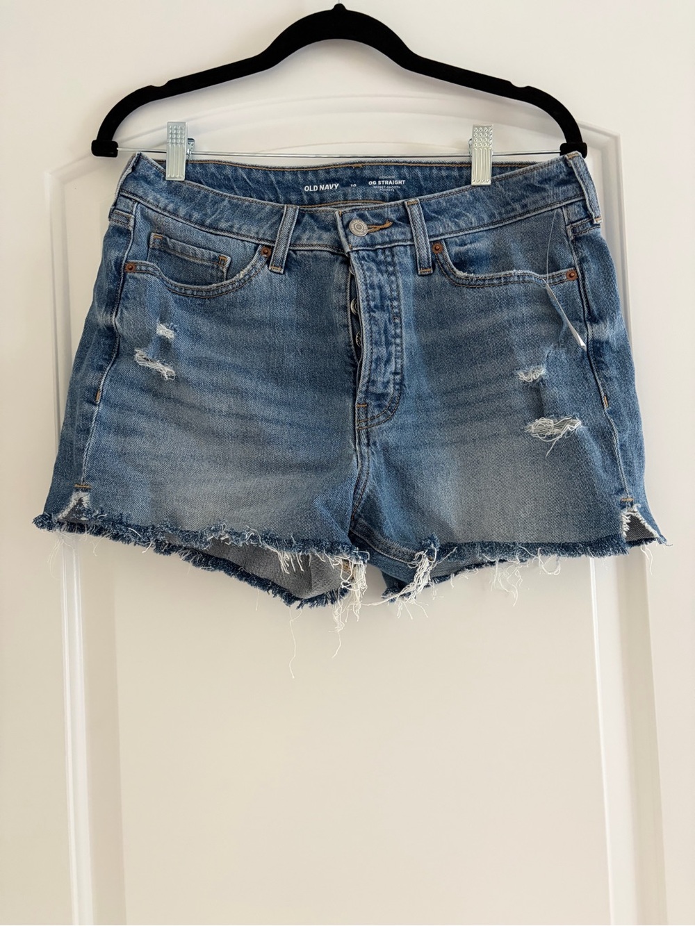 Old Navy Light Blue Distressed Denim Cutoff Shorts